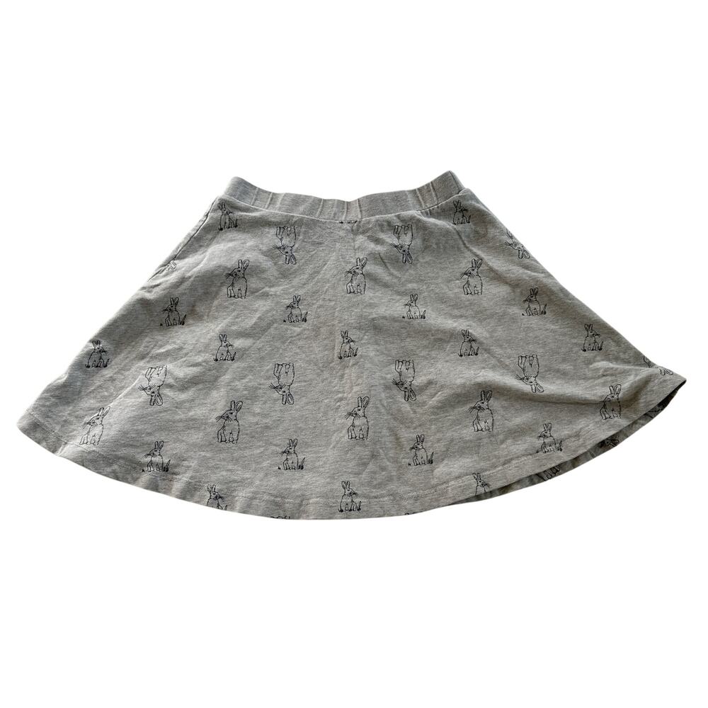John Lewis Girls Gray Bunny Print Circle Skirt - Size 6